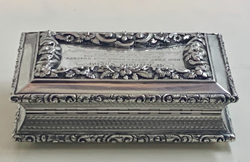 GEORGIAN SOLID STERLING SILVER TABLE SNUFF  BOX View II