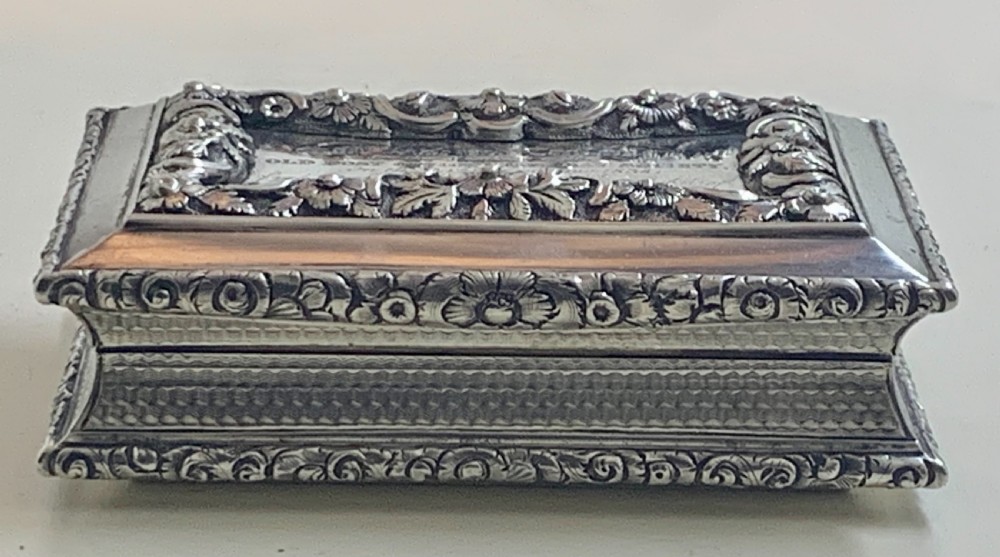 GEORGIAN SOLID STERLING SILVER TABLE SNUFF  BOX View III