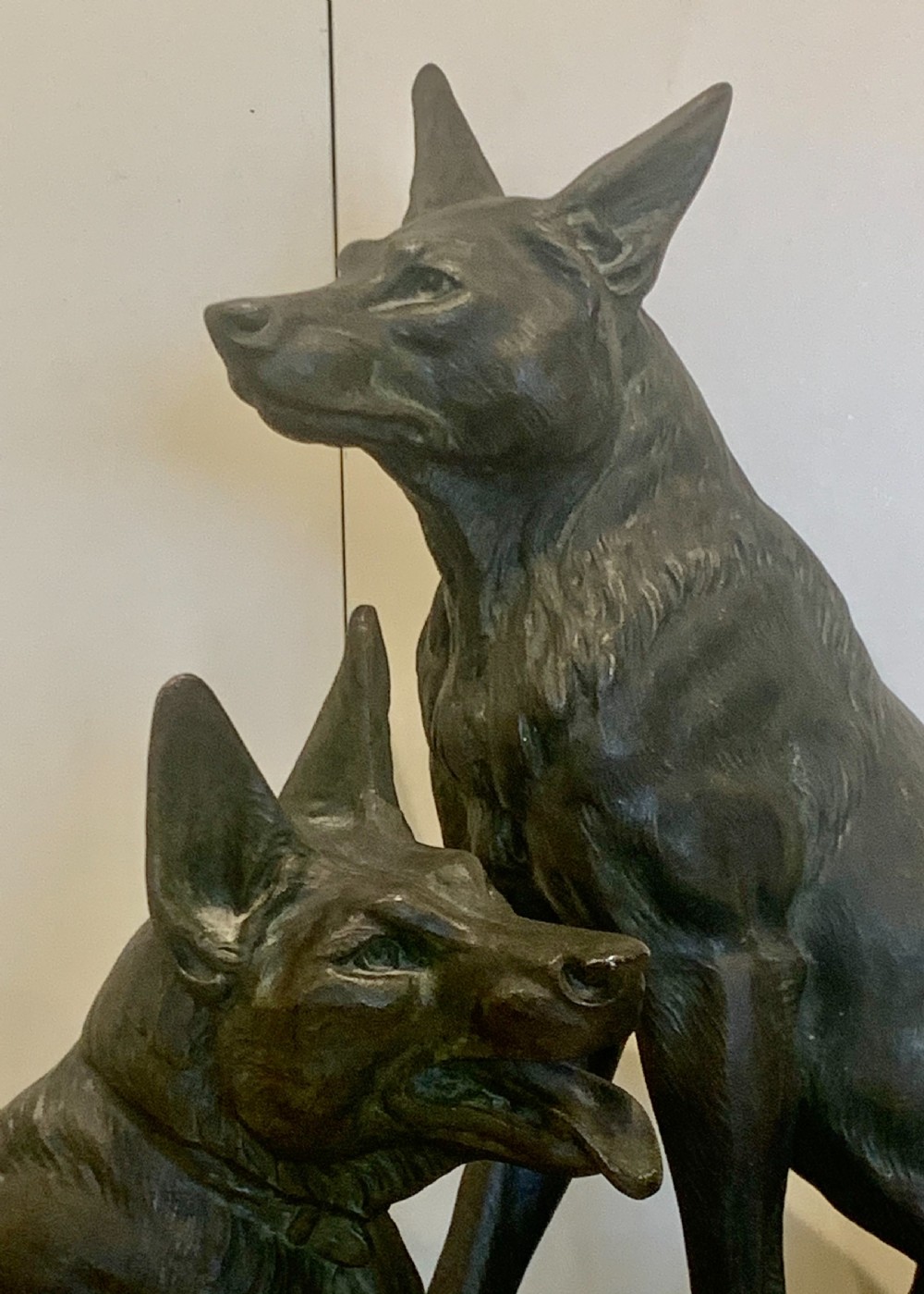A Fine Large Animalier Art Deco Sculpture by Louis-Albert Carvin Alsatian Dogs View VI
