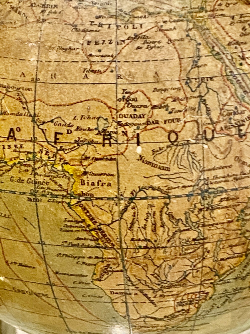 Antique Terrestrial Globe Clock Silver and Pale Onyx French, Circa 1890 View XII
