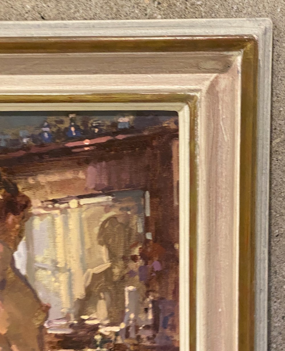 John Martin 1957 RBA. Impressionist Nude Oil Painting Signed. Bella at the Dresser View VII