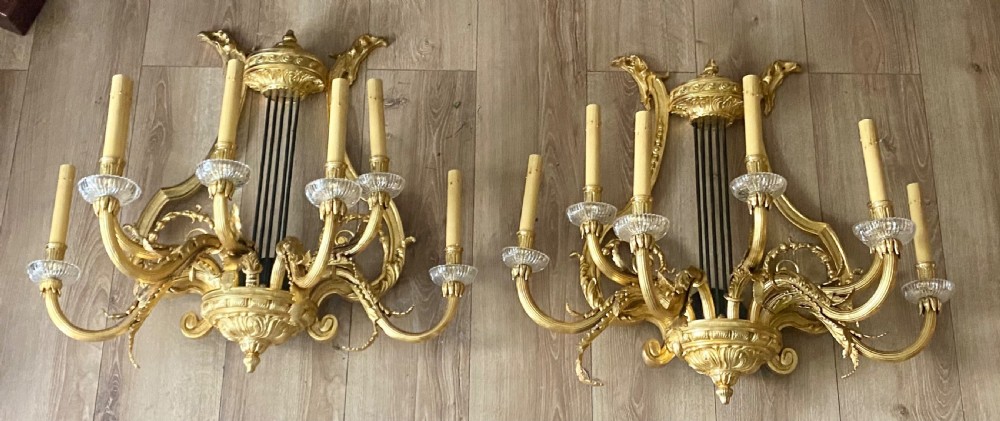A Huge Impressive Pair of 19th Century French Gilt Bronze Wall Sconces 28
