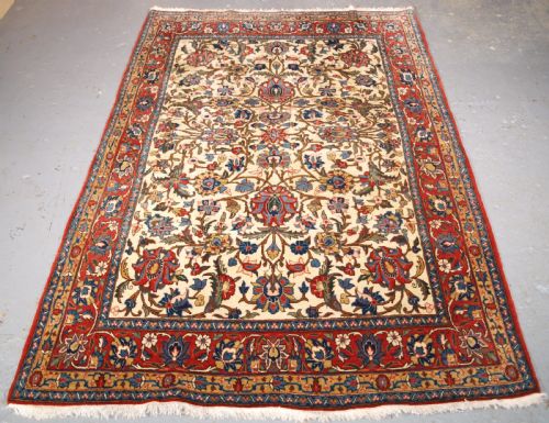 Antique Qum Rug with All Over Floral Design, Excellent Colours, Circa 1920.