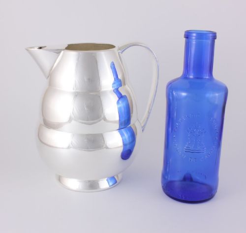 fig 1. American Silver Plated Stepped Water Pitcher Jug. Meriden