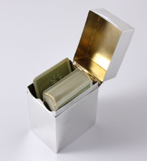 fig 1. Silver Miniature Playing Card Box. William Hutton 1904.
