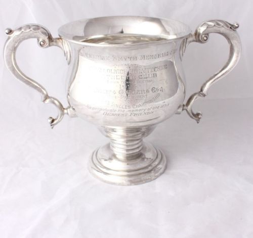 Heavy Silver Woolwich Polytechnic Athletic Club Lawn Tennis Sports Trophy 1920.