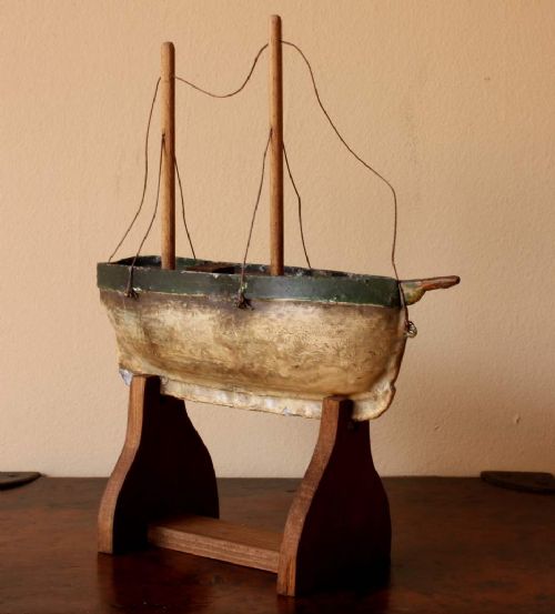 fig 1. Scratch Built Wooden Toy Boat.