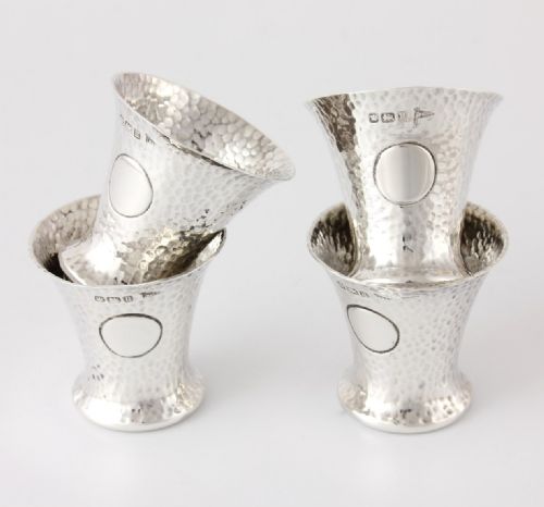 Hammered Silver Vodka Shot Cups.