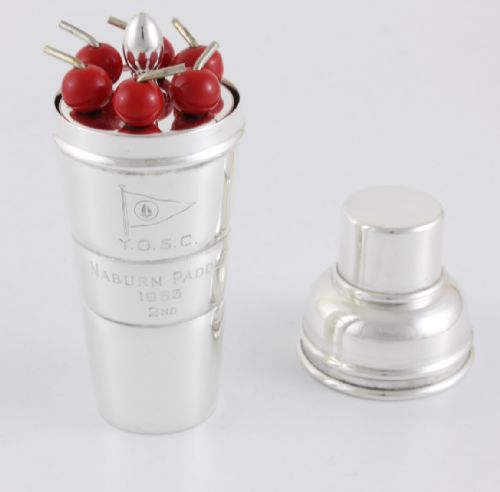Cocktail Picks & Shaker Measure Set. Y.o.s.c. Naburn Sailing Trophy.