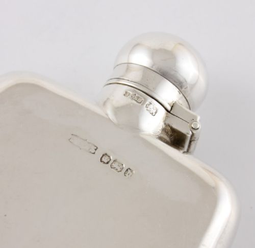 fig 3. Victorian Miniature James Dixon Silver Spirit Hip Flask & Cup. 1894.