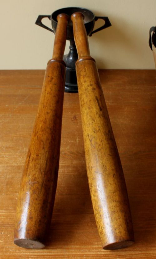 Turned Wood Indian Clubs.