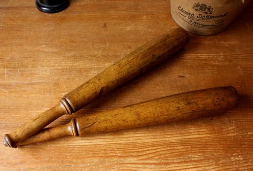 fig 2. Turned Wood Indian Clubs.