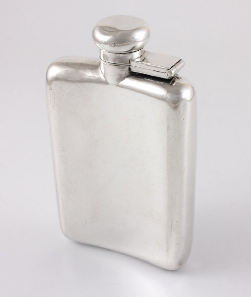 fig 1. Silver Spirit Hip Flask. Keep Smiling. William Hutton 1915.