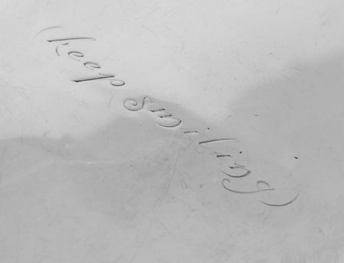 fig 3. Silver Spirit Hip Flask. Keep Smiling. William Hutton 1915.