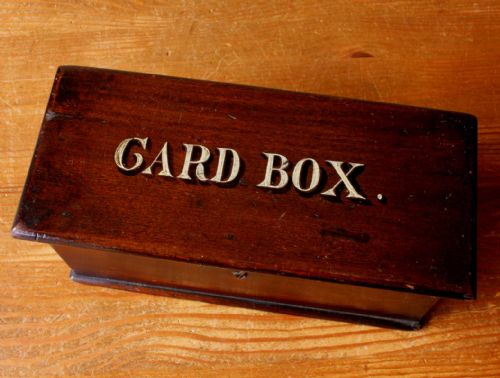 Charming Mahogany Playing Card Box.