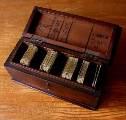 fig 1. Charming Mahogany Playing Card Box.