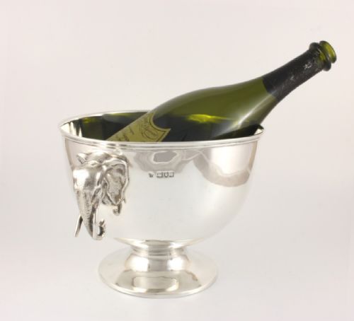 fig 1. Solid Silver Elephant Head Bowl.