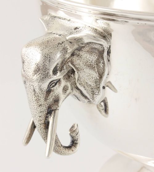 fig 2. Solid Silver Elephant Head Bowl.