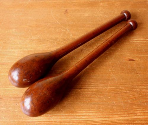 Pair of Wooden Indian Clubs