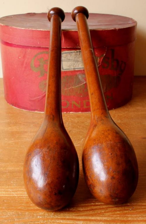 fig 1. Pair Of Wooden Indian Clubs
