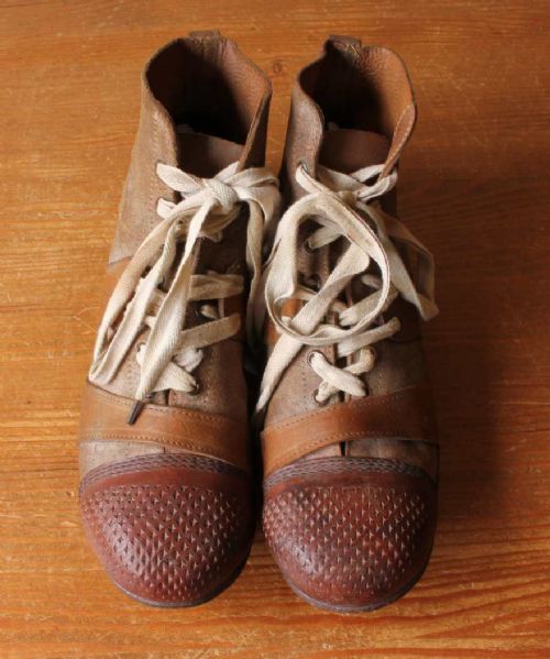 1920'S Gripwell Brown Leather Football Boots.