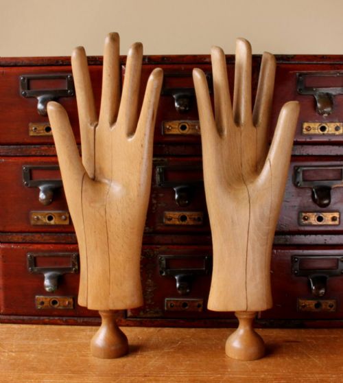 fig 1. Wood Hand Mannequin Glove Lasts.
