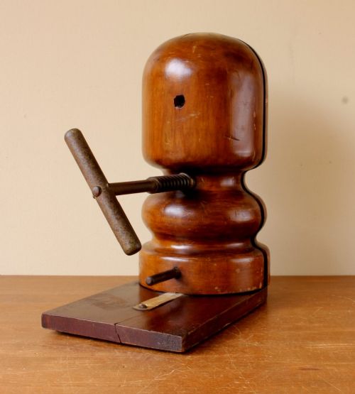 Adjustable Milliner's Wood Hat Stretcher Sizer.