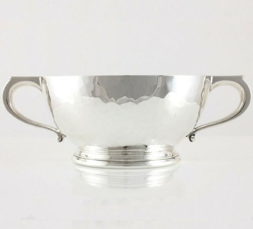 Asprey Solid Silver Hammered Quaich Bowl.