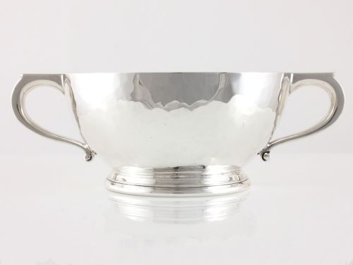 fig 2. Asprey Solid Silver Hammered Quaich Bowl.