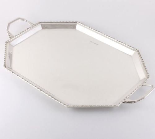 Art Deco Solid Silver Tray.