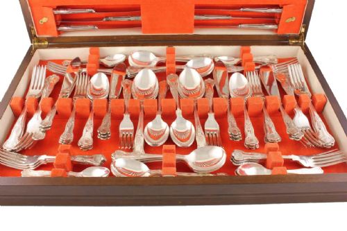 fig 2. Silver Plate Canteen Cutlery. Kings Pattern. 12 Persons. 112 Pcs.