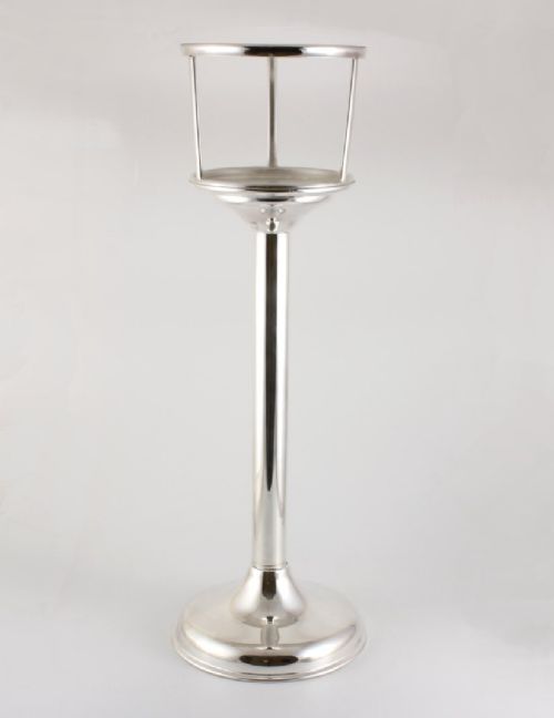 fig 2. Silver Plated Champagne Cooler Floor Stand & Ice Bucket.