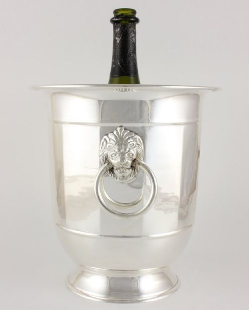 fig 1. Elkington Silver Plated Lion Ice Bucket Champagne Cooler.