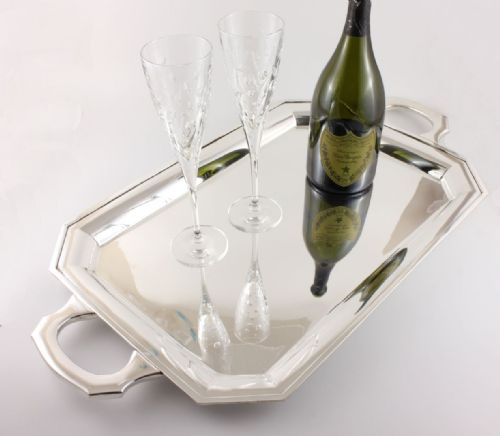 fig 1. Large Art Deco Mappin & Webb Silver Plated Tray.