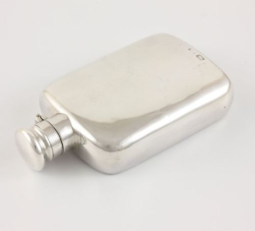 fig 2. Solid Silver Spirit Hip Flask. Samuel Smith. 1892.
