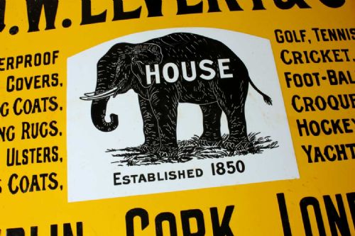 fig 2. JW Elvery & Co Elephant House Enamel Sign.