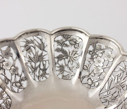 fig 2. Chinese Silver Shallow Flower Bowl. Luen Wo c1880.