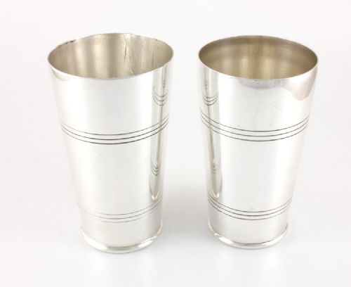 fig 2. Large Silver Plated Art Deco Boston Cocktail Shaker. S Hart & Co. 
