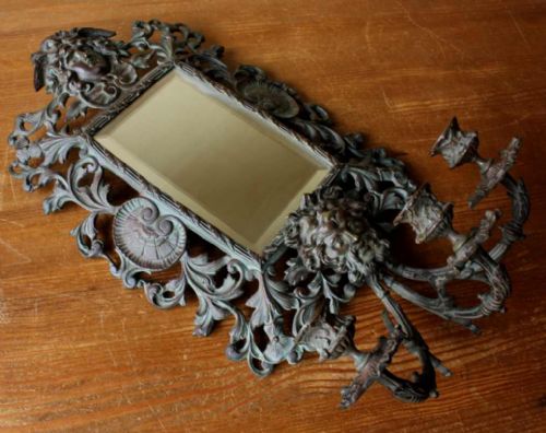 fig 2. French Bronze Triple Sconce Wall Mirror