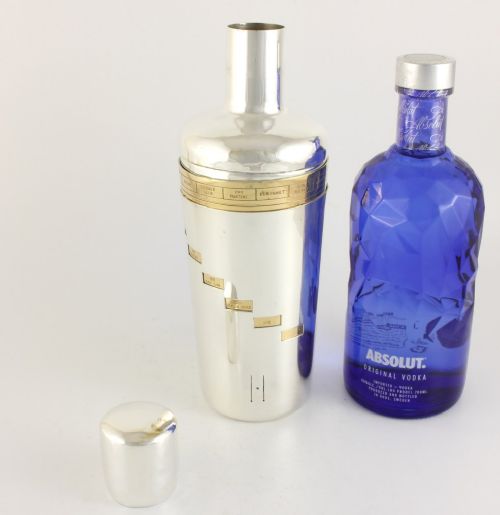 fig 2. Silver Plated Dial A Drink Recipe Cocktail Shaker
