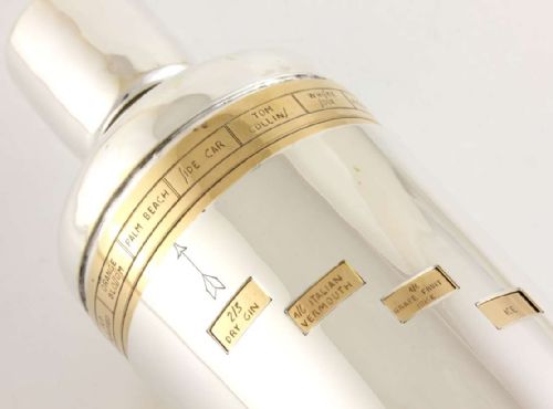 fig 3. Silver Plated Dial A Drink Recipe Cocktail Shaker