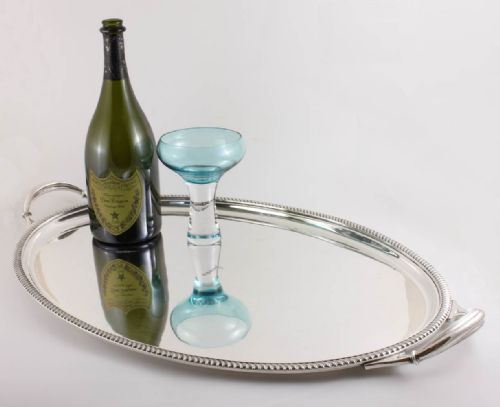 fig 1. Large Oval Walker & Hall Silver Plated Tray.