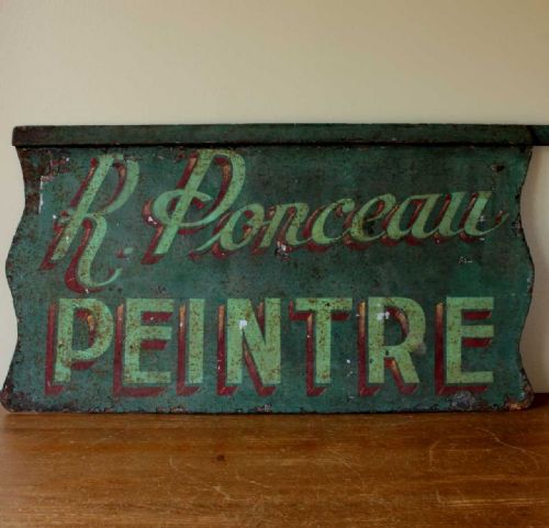 French Metal Painter Tradesman Sign.