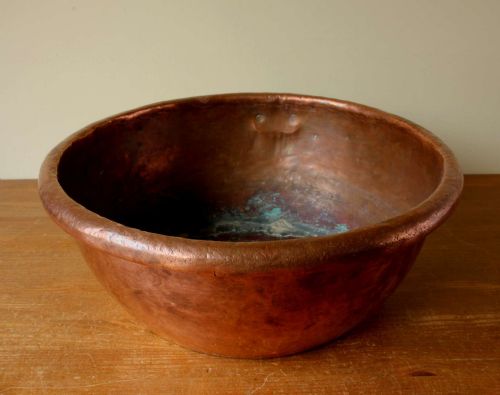 Large French Copper Chocolate Mixing Pot.