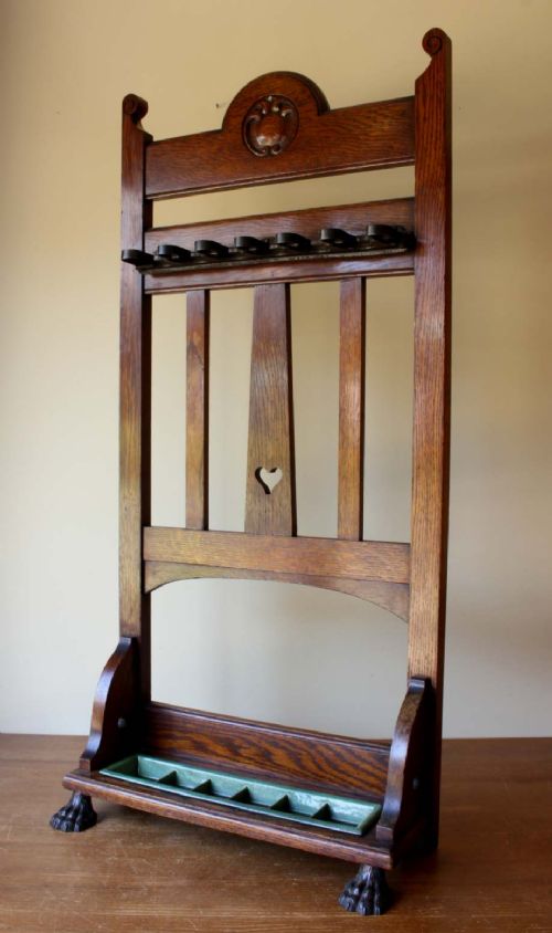 Victorian Oak Snooker Cue Holder.