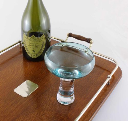 fig 1. Silver Plate & English Oak Gallery Tray.