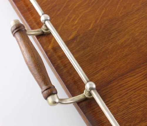 fig 2. Silver Plate & English Oak Gallery Tray.