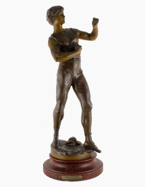 Large French Pugilist Bare Knuckle Boxer Statue.