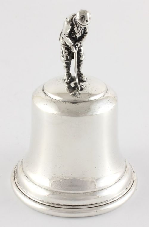 Silver Golfer Table Bell.