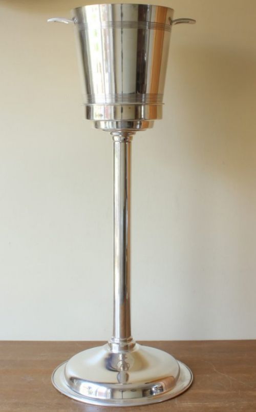 Silver Plate Champagne Wine Cooler and Floor Stand.